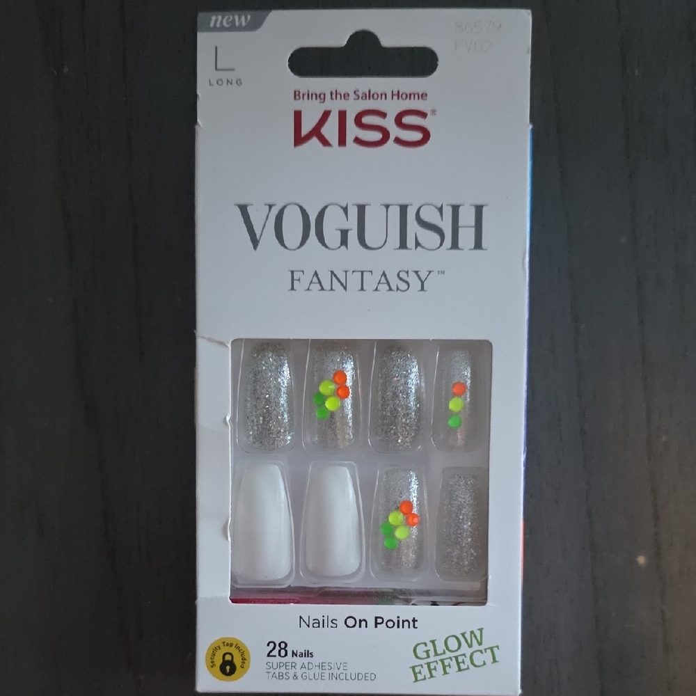 Kiss Fantasy Glow Nails with Silver and Vibrant Hues